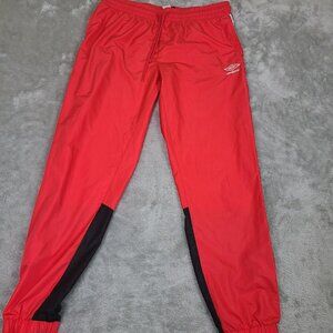 VTG Umbro Athletic‎ Soccer Training Joggers Gym Workout Red Sweatpants Medium